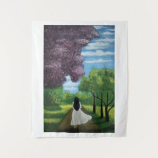 Girl in White Dress Tapestry