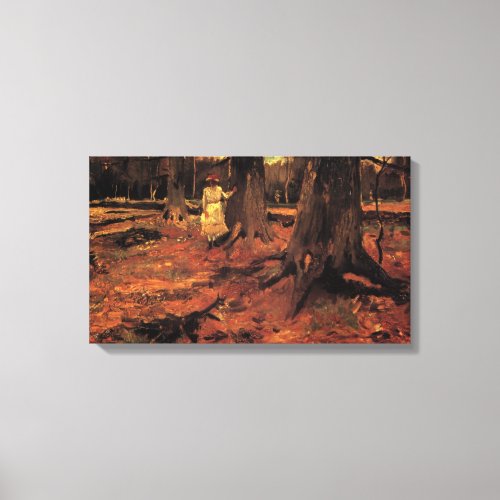 Girl in White in the Woods by Vincent van Gogh Canvas Print