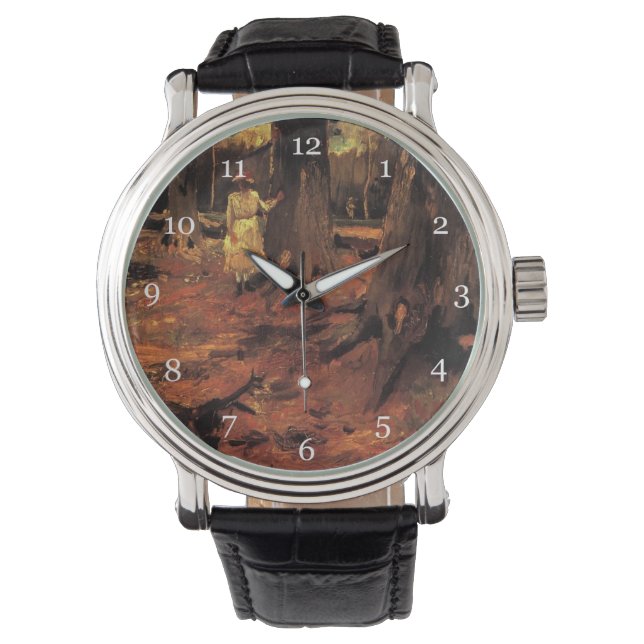 Girl in white in the woods, Vincent van Gogh Watch (Front)