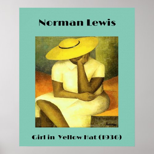 Girl in yellow hat by Norman Lewis 1936 Poster