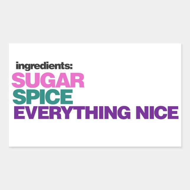 Girl Ingredients Rectangular Sticker (Front)