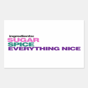 Girl Ingredients Rectangular Sticker