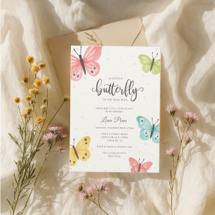 Girl Invitation to Baby Shower for Butterfly
