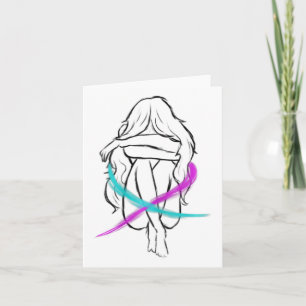 Girl Is Crying Introvert Suicide Prevention Awaren Card