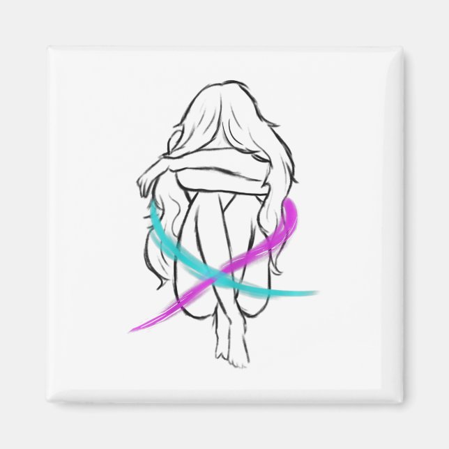 Girl Is Crying Introvert Suicide Prevention Awaren Magnet (Front)