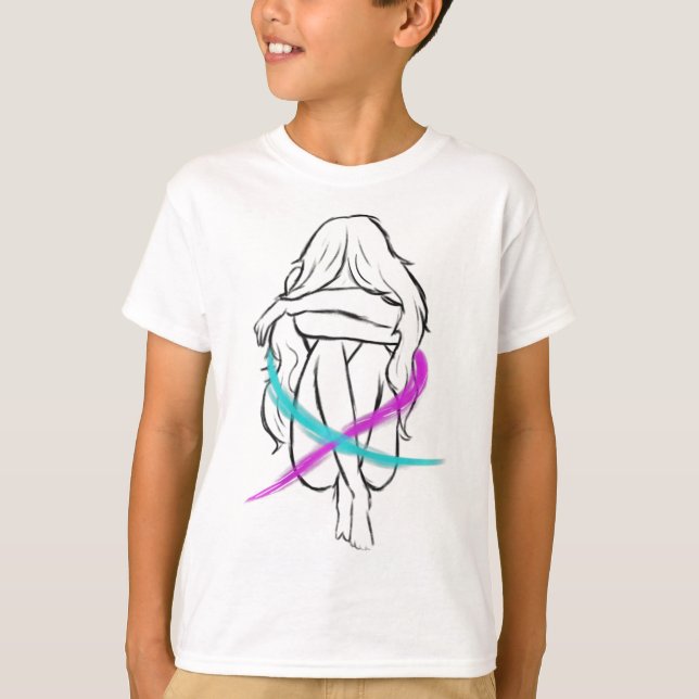 Girl Is Crying Introvert Suicide Prevention Awaren T-Shirt (Front)