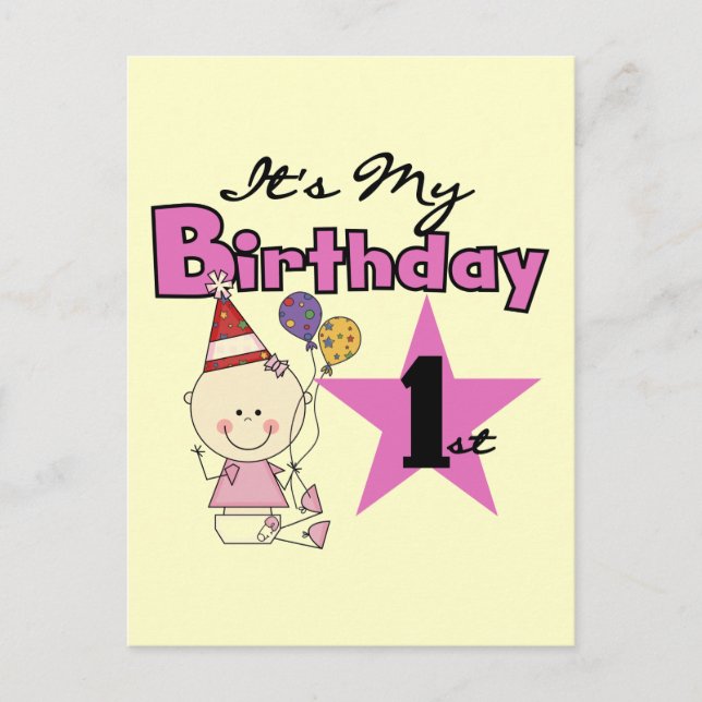 Girl It's My Birthday Tshirts and Gifts Postcard (Front)
