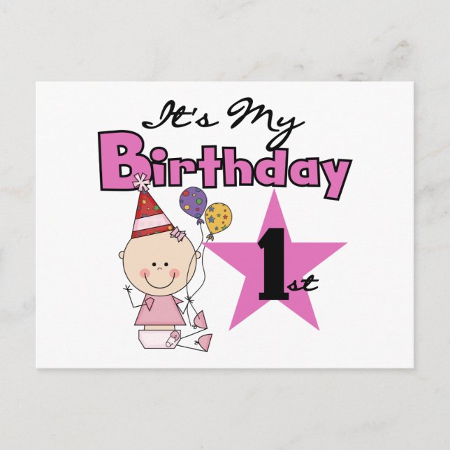 Girl It's My Birthday Tshirts and Gifts Postcard (Front)
