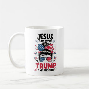 Girl Jesus My Savior Trump President Christian Coffee Mug