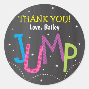 Girl Jump Trampoline Birthday Party Bounce House Classic Round Sticker