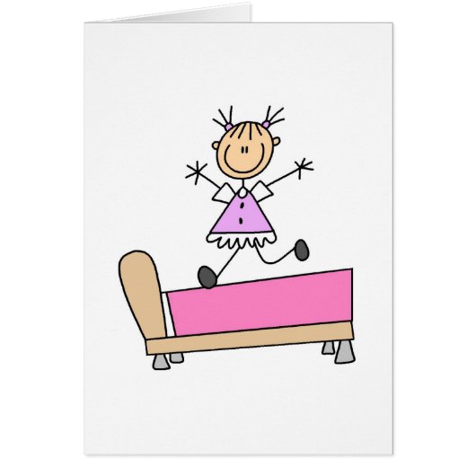Girl Jumping On Bed Card (Front)