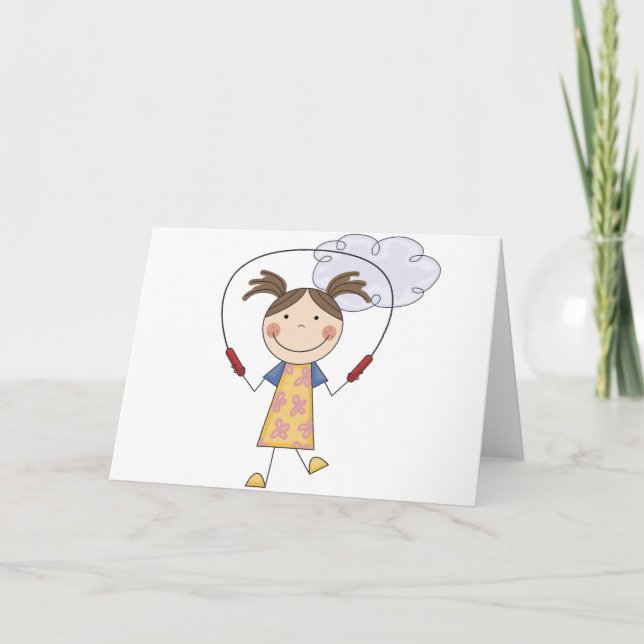 Girl Jumping Rope  T-shirts and Gifts Card (Front)