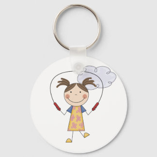 Girl Jumping Rope T-shirts and Gifts Keychain