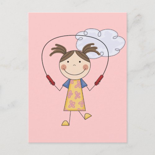 Girl Jumping Rope  T_shirts and Gifts Postcard