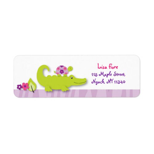 Girl Jungle Alligator Turtle Address Labels