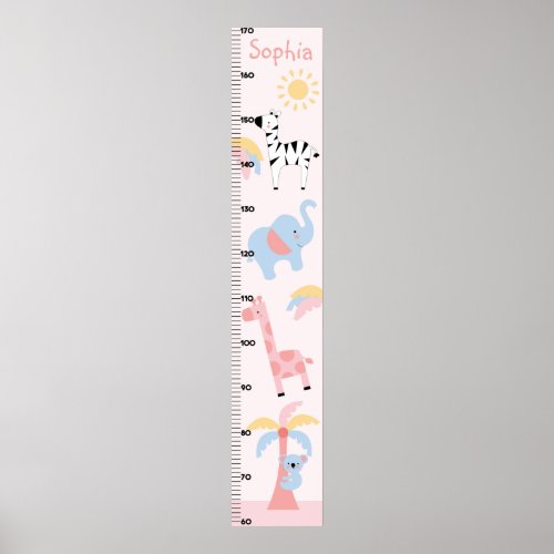 Girl Jungle Animal Growth Chart Keep at 8x44