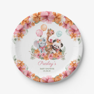 Girl Jungle Safari Paper Plates
