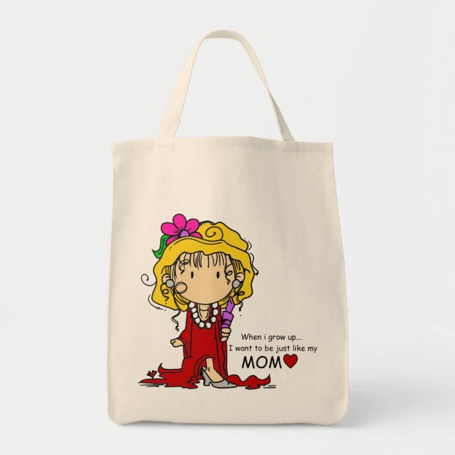 Girl Just Like Mom tote bag (Front)