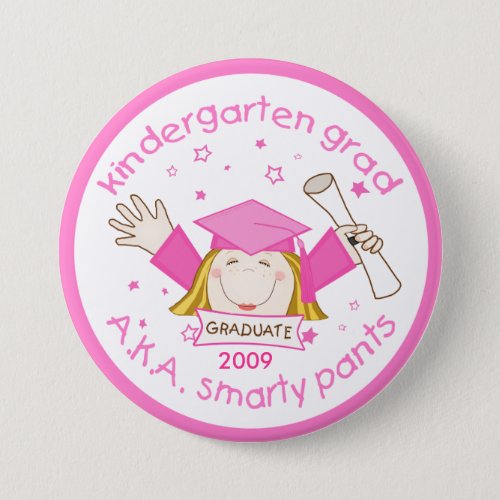 Girl Kindergarten Graduate  Graduation Button