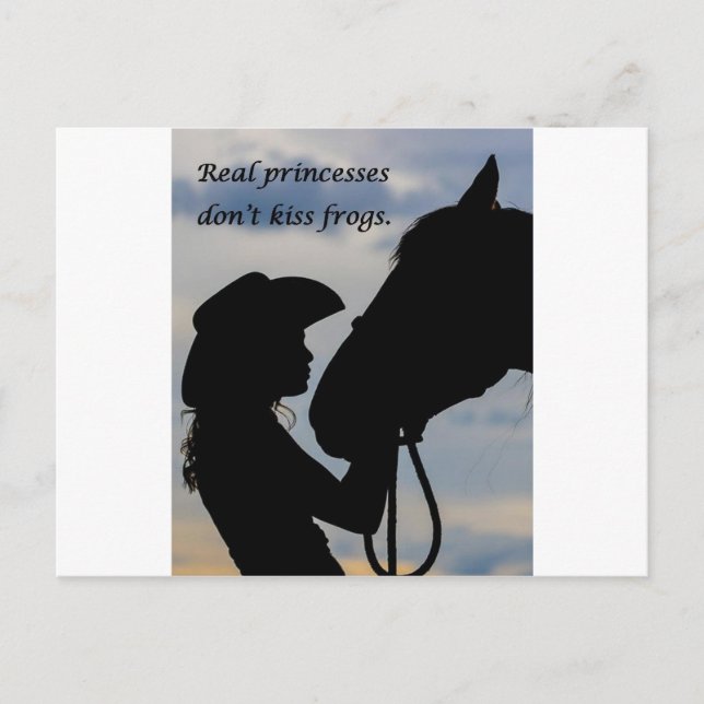 Girl Kissing Horse Postcard (Front)