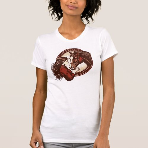 Girl Kissing Horse Vintage T_Shirt
