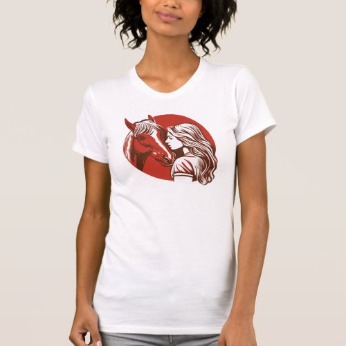 Girl Kissing Horse Vintage T_Shirt