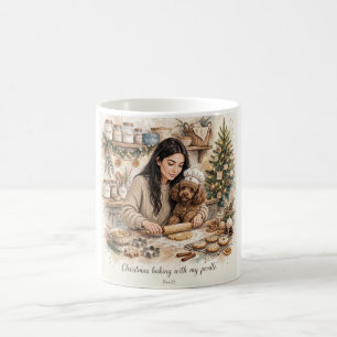 Girl kissing Poodle Puppy–Poodle Mom Coffee Mug
