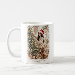 Girl kissing Poodle Puppy–Poodle Mom Coffee Mug