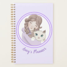 Girl & Kitty Customizable Kids