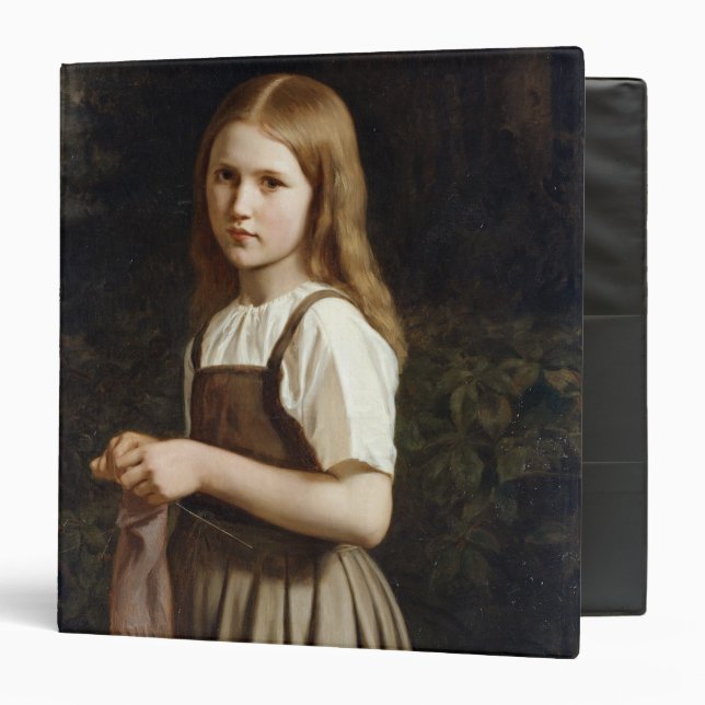 Girl Knitting, 1854 Binder (Front/Inside)