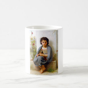 Girl Knitting, Bouguereau Coffee Mug