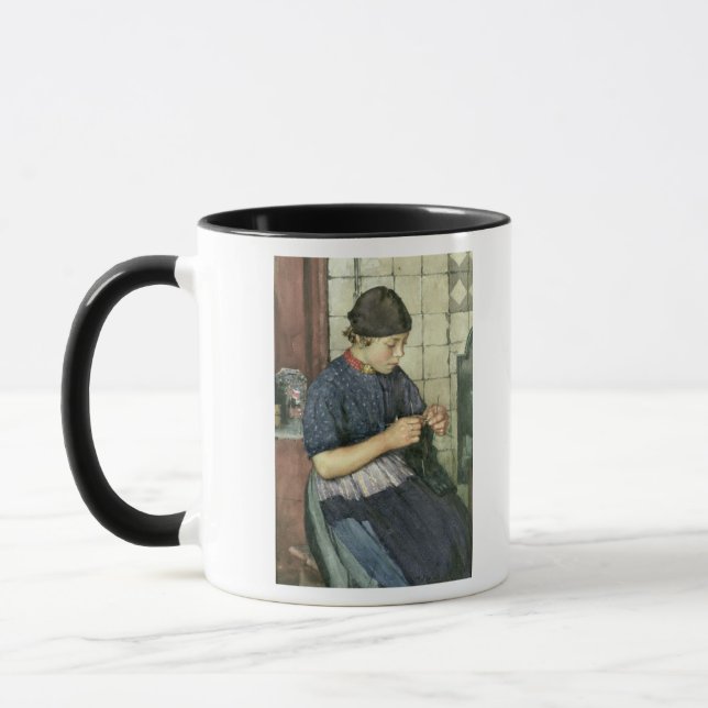 Girl Knitting Mug (Left)