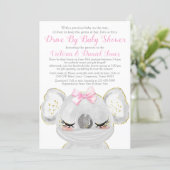Girl Koala with Mask Drive By Baby Shower Invitation (Standing Front)