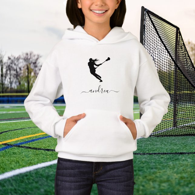Girl Lacrosse Custom Name Personalized Kid's Hoodie (Creator Uploaded)