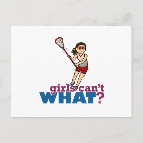 Girl Lacrosse Player in Red Postcard