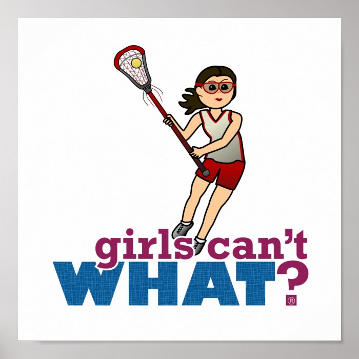 Girl Lacrosse Player in Red Poster