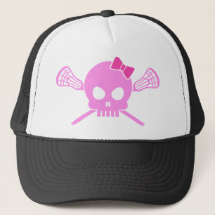 Girl Lacrosse Skull Trucker Hat
