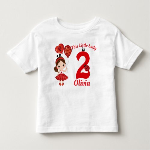 Girl Ladybug Birthday Toddler Fine Jersey T_Shirt