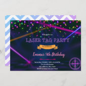 Girl laser tag birthday invitation (Front/Back)
