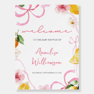 Girl Lemon Ciao Baby Italian Baby Shower Welcome Foam Board