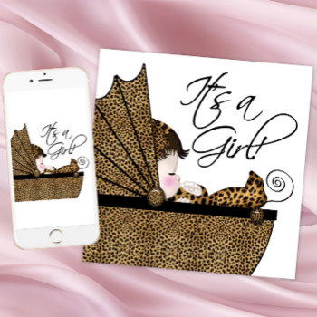 Girl Leopard Baby Shower Invitation by BabyCentral at Zazzle
