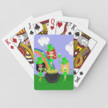 Girl Leprechauns Rainbow And Pot Of Gold Playing Cards at Zazzle