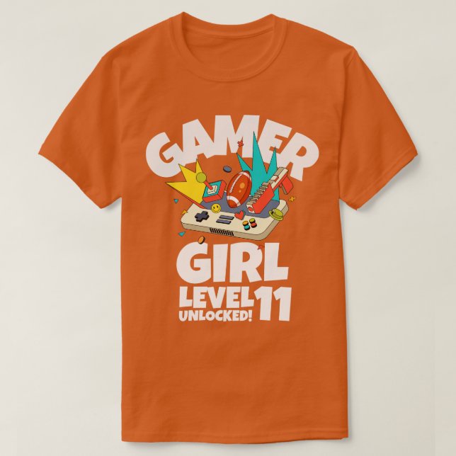 Girl Level 11 Unlocked T-Shirt (Design Front)