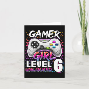 Girl Level 6 Unlocked Video Game 6th Birthday Gift Card