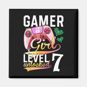 Girl Level 7 Unlocked Video Game 7th Birthday  Magnet