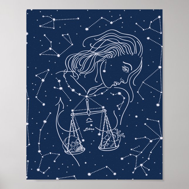 Girl Libra Zodiac Sign Poster (Front)