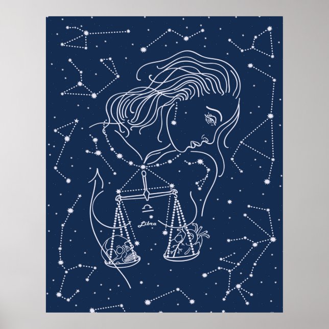 Girl Libra Zodiac Sign Poster (Front)