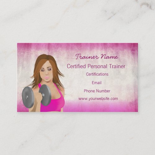 Girl Lifting Personal Trainer Business Card