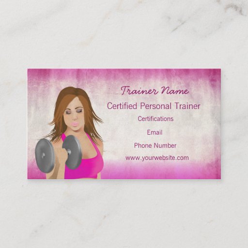 Customizable Girl Lifting Personal Trainer Business Card