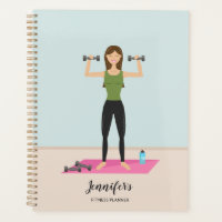 Girl Lifting Weights & Personalizable Name Fitness